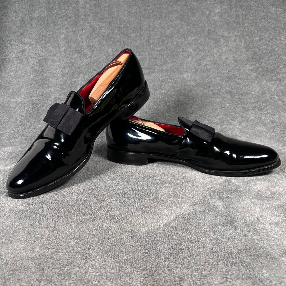 Allen Edmonds Ritz Tuxedo Bow Loafers Mens 11.5 AA Black Patent Leather USA - Picture 11 of 15